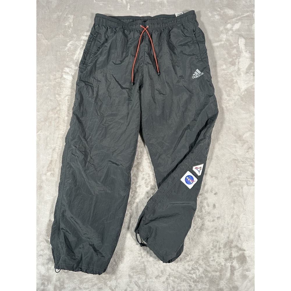 adidas Own The Run Space Race Track Pants Men XL Gray Artemis Nasa Parachute Y2K